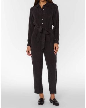 Velvet Heart Arkin Button-Up Front Jumpsuit - Black