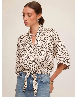 Fifteen Twenty Bernice Tie-Front Blouse - Natural