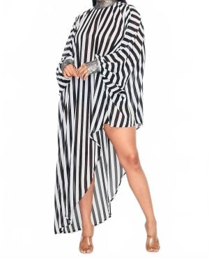 ILLord Couture Empress Chiffon Assymmetrical Tunic Dress - White