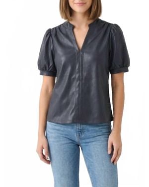 Thml Faux Leather Top - Blue