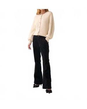 Summum Flared Velvet Finish Pants - Black