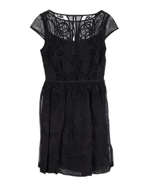 Temperley London Vintage-Inspired Lace Cap Sleeve Dress - Black