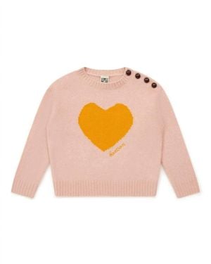 Bonton Kid's Misty Heart Sweater - Pink