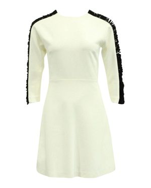 Sandro Sleeve Embellished Shift Dress - White