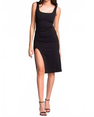 Pink Martini Ava Slide Slit Hem Detail Dress - Black