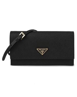 Prada Saffiano Mini Crossbody Bag - Black