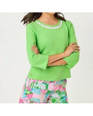 Lilly Pulitzer Clairmont 3/4 Sleeved Knit Top - Green
