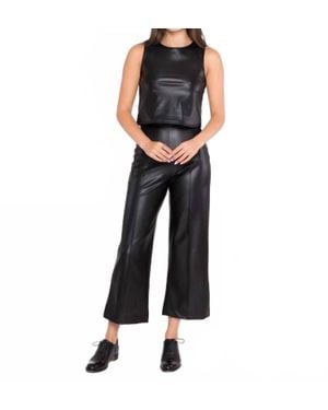 Ripley Rader Cropped Vegan Leather Straight Leg Pant - Black