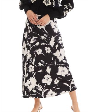 Allison Reese Floral Skirt - Black