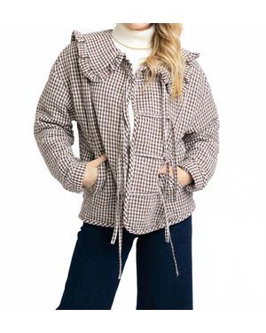 Karlie Georgi Gingham Novelty Jacket - Gray