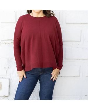 Karlie Long Sleeve Crewneck Sweater - Red