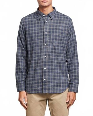 NN07 Cohen Brushed Flannel Checked Shirt - Blue