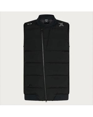 Oakley Asymmetrical Quilted Padded Vest With High Collar - Black