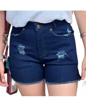 Le Miel High Rise Mineral Washed Shorts - Blue