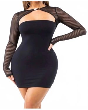 MAYPINK Whatever I Say Long Sleeve Mini Dress - Black