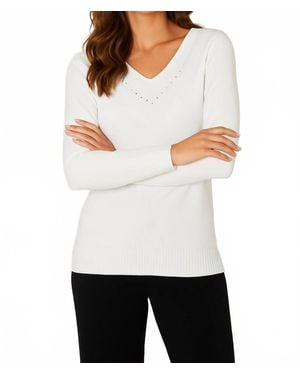 French Kyss Braided V-Neck Top - White