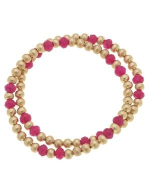 Canvas Style Stretch Bracelet - Red