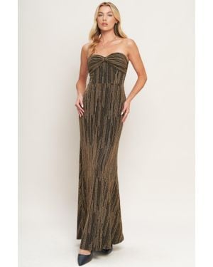 TRUEDAMES Sacred Promises Metallic Woven Maxi Dress - Natural