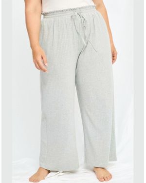 Hayden LA Ribbed Paperbag Wide Leg Pants - Gray