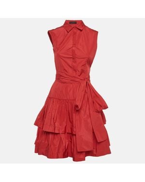 Carolina Herrera Crepe Tiered Short Dress