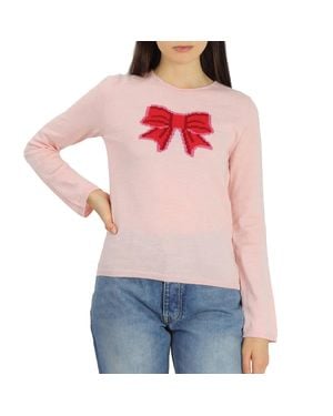 Comme des Garçons Girl Long Sleeve Bow Embroidered Sweater