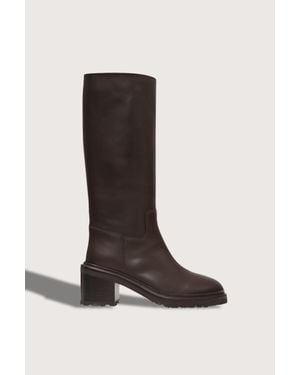 LEGRES Riding On Heel Heeled Boots - Black