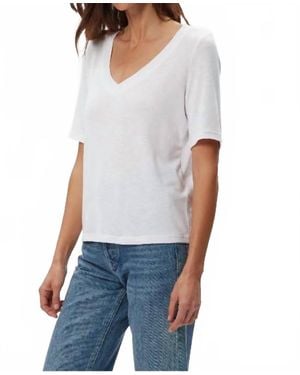 Michael Stars Matty Tahoe Jersey Short Sleeve V Tee - White