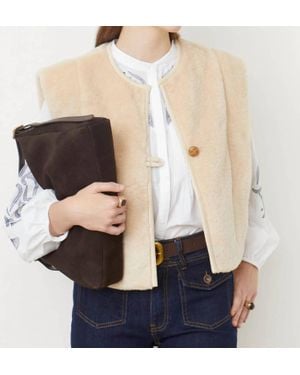 Suncoo Diego Faux Fur Vest - Natural