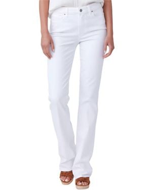 PAIGE Manhattan High Rise Slim Boot Cut Jeans - White