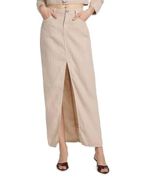 L'Agence Carmy Slit Maxi Skirt - Natural