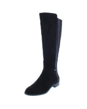Alfani Pippa Wide Calf Faux Suede Knee-High Boots - Black