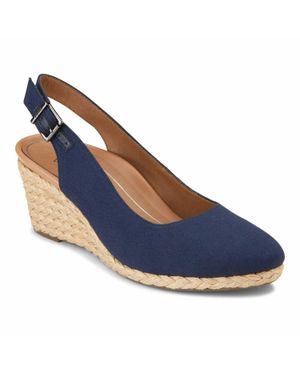 Vionic Carolina Slingback Wedge Shoes - Blue