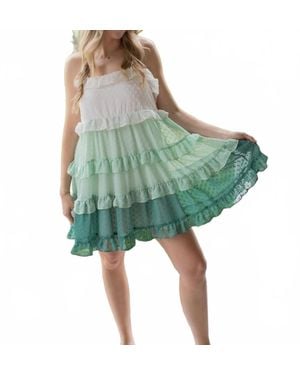 Madelyn Delight Swiss Dot Mini Dress - Green
