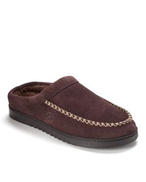 Dearfoams Beckett Genuine Suede Clog Slippers - Brown