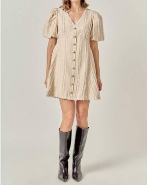 2.7 August Apparel Lindsey Button Up Mini Dress - Natural