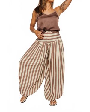 TACH Nova Baggy Striped Pant - Natural