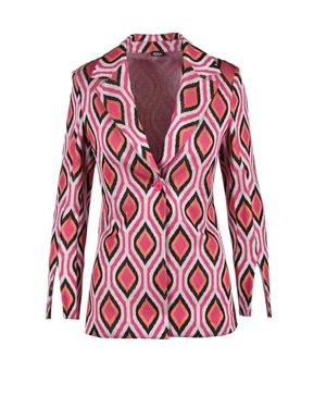 LVL LEVEL VIBES LEVEL Geometric Viscose-Blend Jacket - Red