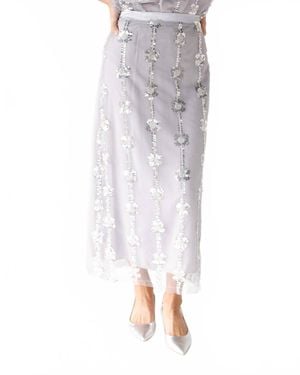 By Together Sheer As Ice Sequin Midi Skirt - White