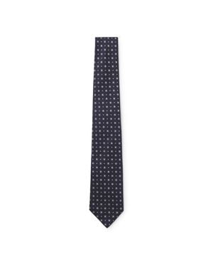 BOSS Jacquard-Pattern Tie - Blue