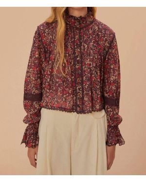 FARM Rio Chelsea Garden Long Sleeve Blouse - Red