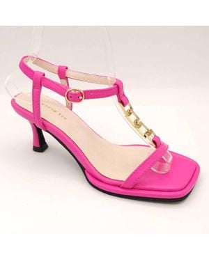 All Black Princess Link Sandal - Pink