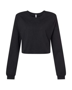 Bella Canvas Fwd Fashion Crop Long Sleeve Tee - Black