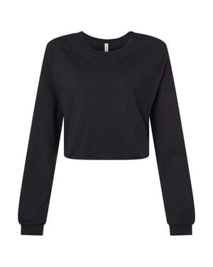 Bella Canvas Fwd Fashion Crop Long Sleeve Tee - Black