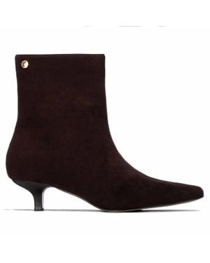 Xti Pointed Toe Suede Ankle Booties - Brown