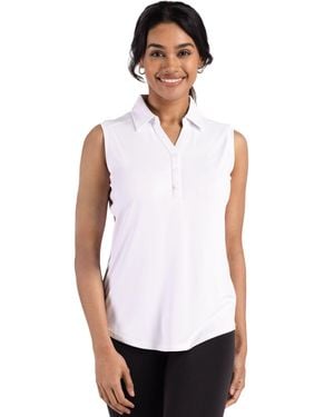 Cutter & Buck Forge Eco Stretch Recycled Sleeveless Polo - White