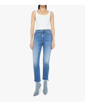 Blue Age High Rise Fray Ankle Length Denim Jeans - Blue