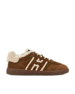 Hogan Cool Allacciato H Pelo Suede Sneakers - Brown
