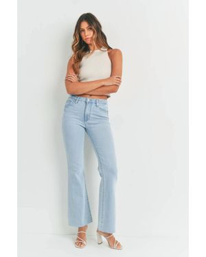 Just Black Denim High Rise Scissor Cut Flare Jean - Blue