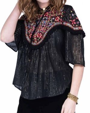 Ivy Jane Flared Sleeve Top - Black