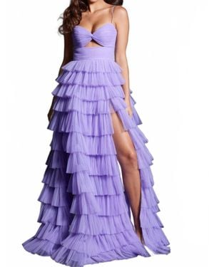 Jovani High Waist A Line Skirt Gown - Purple